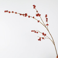 Branche artificielle de baies de Milan, longue branche de baies vertes artificielles, tige flexible, arrangement floral pour arche de mariage, plastique, Noël, Pâques
