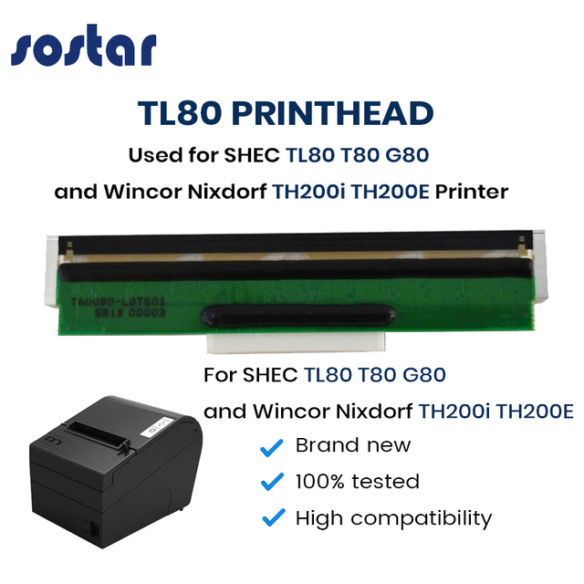 Brand New Thermal Printhead for SHEC TL80 T80 G80 Printer Print Head for Wincor Nixdorf TH200i TH200E Printer Head Printer Parts