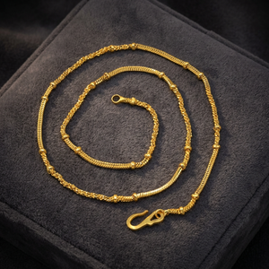 Collares de Cadena de Serpiente Chapados en Oro Micro de 14K, 18K, 24K al por Mayor con Detalles de Cuentas, Collares de Cadena de Moda, Diseño de Cadena Moderno - Product Image 3