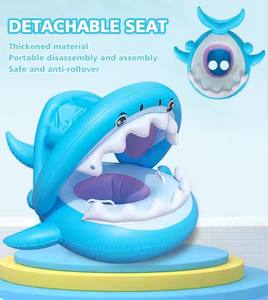 Flotador de Natación para Bebés, Asiento Flotante para Niños, Anillo de Natación de PVC para Niños con Toldo - Product Image 4