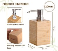 Dispensador de Jabón LUMINA Ecológico para el Hogar con Almohadillas Antideslizantes, Elegante Dispensador Manual para Baño, Cocina, Líquido para Platos, Sin Cadmio