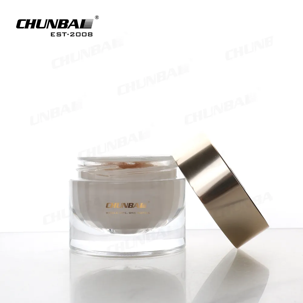 Custom Clear 50Ml Luxury Wide Mouth Empty Cosmetic Body Butter Face Cream Round Bottom Skin Care Glass Jar With Metal Lid