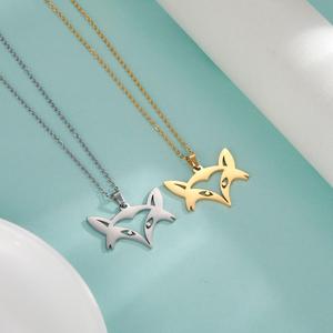 Myshape Fashion Collier pendentif animal renard en acier inoxydable Colliers à chaîne ras du cou Bijoux d'été Meilleurs vœux pour femmes filles - Product Image 6