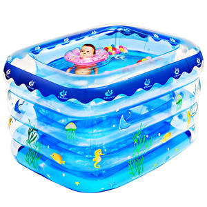 <span class=keywords><strong>Piscine</strong></span> carrée gonflable pliable pour bébés et nourrissons de moins de 3 ans, utilisation estivale en extérieur ou à la maison, jeux aquatiques - Product Image 5