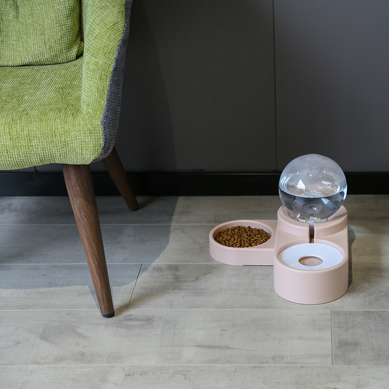 Plastic Automatic Dog Bowl Pet Feeder Cat Feed Bowl Food Water Double Use Dish Dog Animals OEM Customized Logo