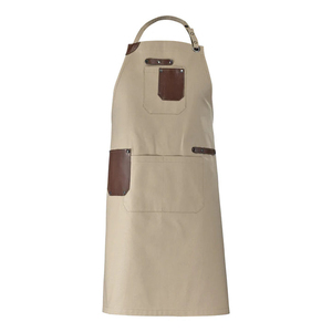OEM Premium Custom Logo Cotton High Quality Waterproof Oil Resistant Kitchen Chef <b>Aprons</b> With Pockets Bib <b>Aprons</b> With Pockets - Product Image 1