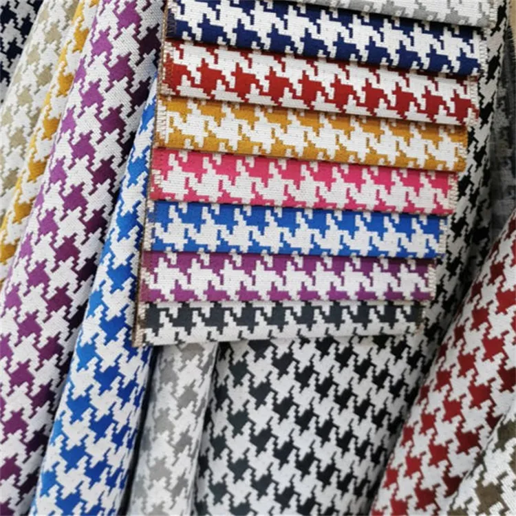 ผ้าม่านผ้าทอลายทแยงลายนกนางแอ่นย้อมสีได้ตรวจสอบ100% ผ้าโพลีเอสเตอร์สำหรับเสื้อผ้า