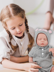 Réaliste 45 CM 18 pouces poupée de mode <span class=keywords><strong>Reborn</strong></span> bébé fille avec des cheveux longs bruns réalistes corps en vinyle pour les tout-petits et Bebes - Product Image 5