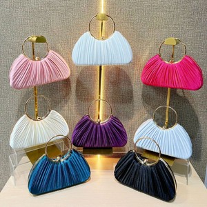 Bolsa de Mão Plissada com Alça Redonda 2026 Nova Bolsa Formal Feminina Perfeita para Vestidos de Festa de Casamento - Product Image 2