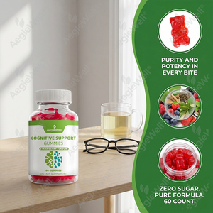 AegleWell OEM Complément Gommeux Cognitif Saveur Fraise Naturelle Soutient les Neurones Cérébraux, la Mémoire et la Clarté Mentale Quotidienne - Product Image 3