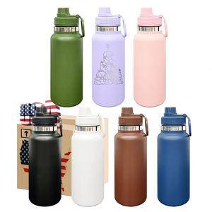BPA Free 32oz Powder Coated Wide Mouth Stainless <b>Steel</b> Vacuum Insulated Outdoor Sports Leak Proof Travel Tumbler Water <b>Bottle</b> - Product Image 1