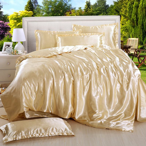 Tất cả các mùa đôi kích thước mượt satin <span class=keywords><strong>bedding</strong></span> Comforter sang trọng Duvet cover sets với pillowcases - Product Image 1