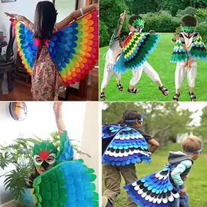 Cape et masque de visage Cosplay Costume robe cadeaux enfants ailes de papillon ailes d'oiseau Costume ailes pour enfants avec masque de visage
