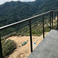 DAIYA système de balustrade de pont de câble en aluminium extérieur avec balustrade de câble de fil noir