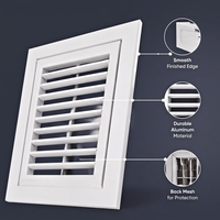 Grille de filtre de retour de plafond moderne en alliage d'aluminium Couvercle de diffuseur de climatisation centrale intégrée