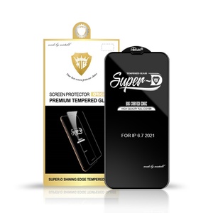 กระจกนิรภัยแบบโค้งขนาดใหญ่ 0.44 มม. สำหรับ iPhone 6 7 8 12 13pro 14max ขายส่งจากโรงงาน Super D 9H - Product Image 1