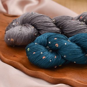 Hilo de Fibra de Bambú Acrílico al por Mayor, Cuentas Coloridas, Hilo de Lentejuelas, Carrete de 100 g, Tejido a Mano, Ganchillo, Sombrero, Bufanda - Product Image 3