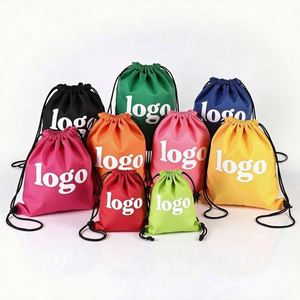 Sacs à cordon personnalisés en polyester et nylon de 30 cm pour le shopping et les sacs à dos, avec logo promotionnel, vente en gros - Product Image 1