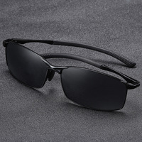 Lunettes de soleil polarisées pour hommes, monture en métal tendance, lunettes carrées pour le cyclisme, la conduite, les voyages et les sports