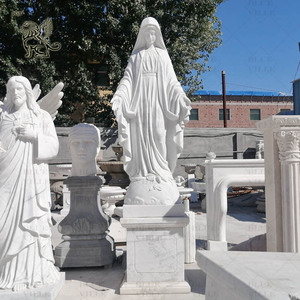 BLVE escultura de Pieta religiosa al aire libre tallada a mano estatua de mármol de tamaño real luto Cristo Jesús María decoración de Iglesia Natural - Product Image 5