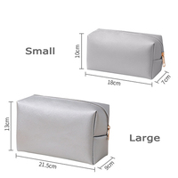 Usine personnalisé imprimé en relief Logo Saffiano PU trousse de toilette de maquillage mode Imitation cuir cosmétique étui à fermeture éclair pochette
