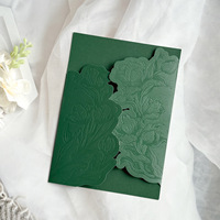 Cartes d'invitation de mariage de style français en gros, gaufrées, minimalistes, élégantes, avec carte de réponse RSVP et carte de remerciement, avec enveloppe