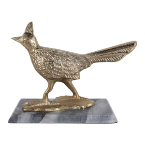 Scultura di uccello in metallo con base in marmo, ornamento decorativo per mensole e tavolini da caffè - Product Image 4