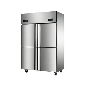 Stainless Steel <strong>Silver</strong> Four-door Commercial <strong>Freezer</strong> 1500L Large Capacity Vertical Dual Temperature Digital Control Air Cooling - Product Image 1