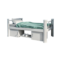 Lit simple en acier extra-large avec armoire de rangement durable, adapté aux dortoirs, appartements ou hôtels