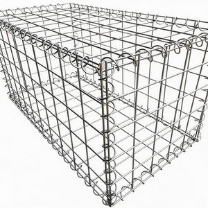 Cage de stockage pliable et empilable en acier galvanisé, robuste, en treillis métallique, pour le stockage extérieur de pierres et le transport par chariot élévateur - Product Image 1