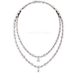 Collier en moissanite taille princesse plaqué or blanc, argent sterling 925, certifié GRA, cadeau de mariage pour femme - Product Image 1