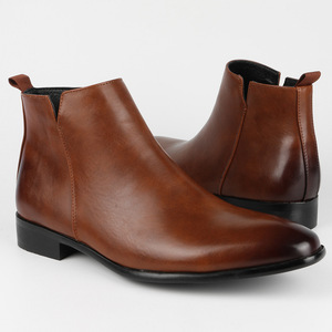 Bottes <span class=keywords><strong>Chelsea</strong></span> pour hommes grande taille 40 à 50, marque rétro, confortables, en cuir véritable, bottes à lacets en maille, mode 2026, noir, marron, bottes pour hommes - Product Image 1