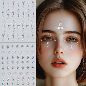 Autocollants 3D Papillon Étoile Visage Bijoux Autocollants Pentagramme Rose Autocollants Imperméables Artisanat Fête Faux Tatouages Temporaires - Product Image 4