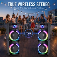 Haut-parleur MT-12226 en promotion, grand haut-parleur de fête avec 3 woofers de 12 pouces et anneau lumineux RGB