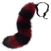 Queue de renard en fausse fourrure synthétique pour Halloween, pliable et réglable, pour hommes adultes, cosplay, masques