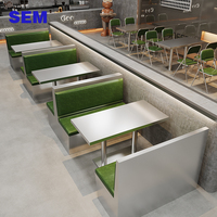 Ensemble de table ronde et de chaises pliantes en acier inoxydable de style industriel SEM, 6 chaises pour table de restauration rapide, table de hot pot, restaurants, salle à manger