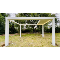 Pergola rétractable en aluminium avec toit imperméable pour jardin et villa, finition luxe thermolaquée