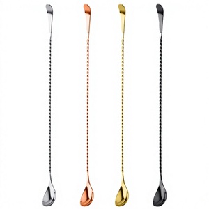 Cuchara de barra de acero inoxidable clásica multicolor moderna Juego de vajilla versátil Cuchara de barra esencial - Product Image 1
