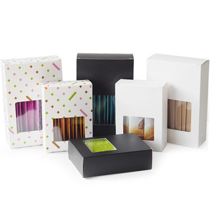 Custom Clear Front in Paper Box Coffee MIlk-tea Powder Honey Bag Container Paper Box