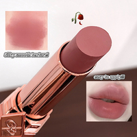 Rouge à lèvres mat à label privé, texture velours soyeuse, imperméable, longue tenue, tube rose doré de luxe, maquillage végétalien, cosmétique OEM/ODM