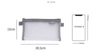 Étui de rangement portable pour fournitures scolaires et de bureau, en maille transparente, mignon, carré/ovale