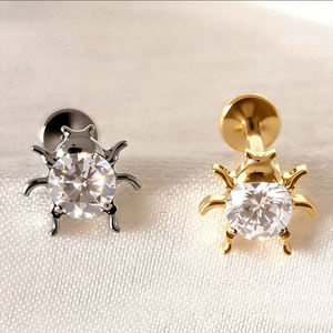 Rui Qian ADTM F136 Titanium Oorknopje Hoge Kwaliteit Zirkoon Doorboort het Piercingbeen Nagel Dames Lichaamssieraden G23 Titanium - Product Image 4