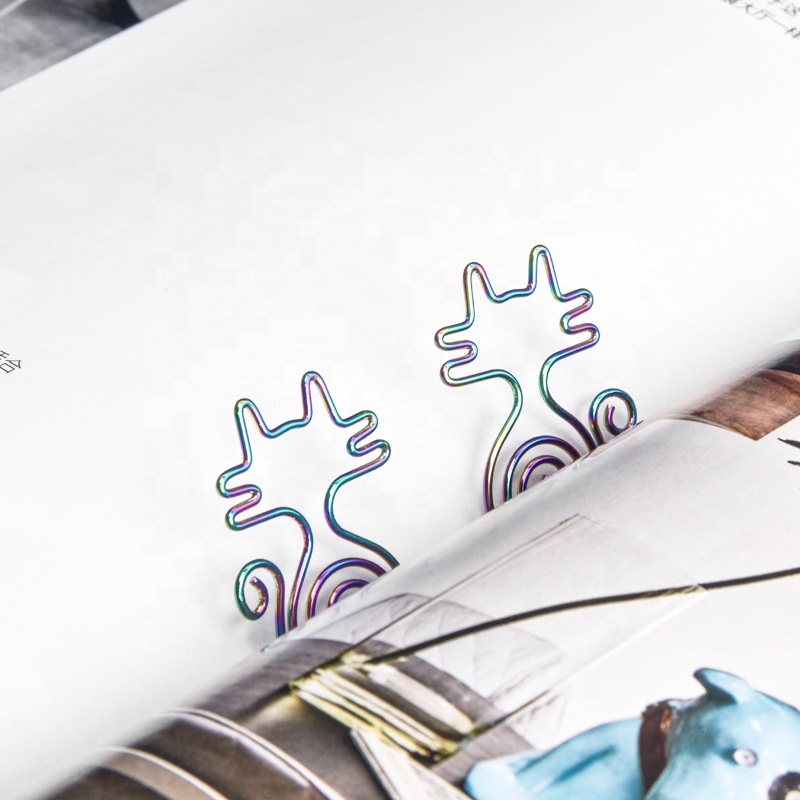 Декоративные яркие металлические зажимы для бумаги в виде кошки, лидер продаж, креативные закладки для офиса и канцелярских принадлежностей