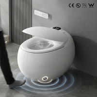 WC intelligent de luxe entièrement automatique, couleur argent/or/personnalisée, à poser au sol, avec capteur de chasse d'eau et siphon en S