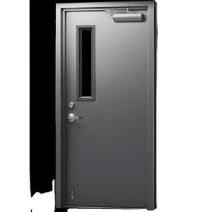 Ensemble Skyland Double porte d'entrée en bois de style français avec pivot en fer forgé en fibre de verre et acier - Product Image 6