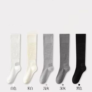 Athletic Calf Socks Cotton Breathable Pressure Relief For Running <b>Badminton</b> Fitness Workout White Beige Light Gray Dark Gray - Product Image 2