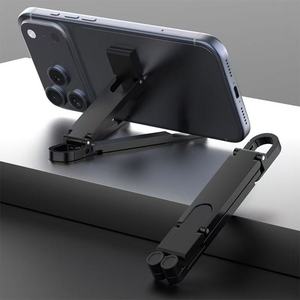Support de téléphone pliable en alliage de zinc, mécanisme triangulaire, extension 240°, finition laquée, pour téléphone, tablette, bureau, extérieur - Product Image 5