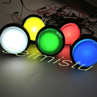 Interrupteur à bouton-poussoir rond LED éclairé DC12V 60MM, micro-interrupteurs, boîtier de machine de jeu vidéo d'arcade, méthode de paiement par pièces
