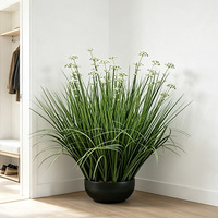 Plante artificielle en pot d'herbe d'oignon, fausse fleur de pruche, herbe ornementale, décoration de sol pour mariage et maison, vente en gros, aménagement paysager moderne
