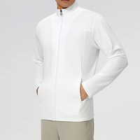 Veste de sport pour homme, coupe-vent, imperméable, respirante et chaude, col montant, fermeture éclair, idéale pour la course à pied - Vente en gros